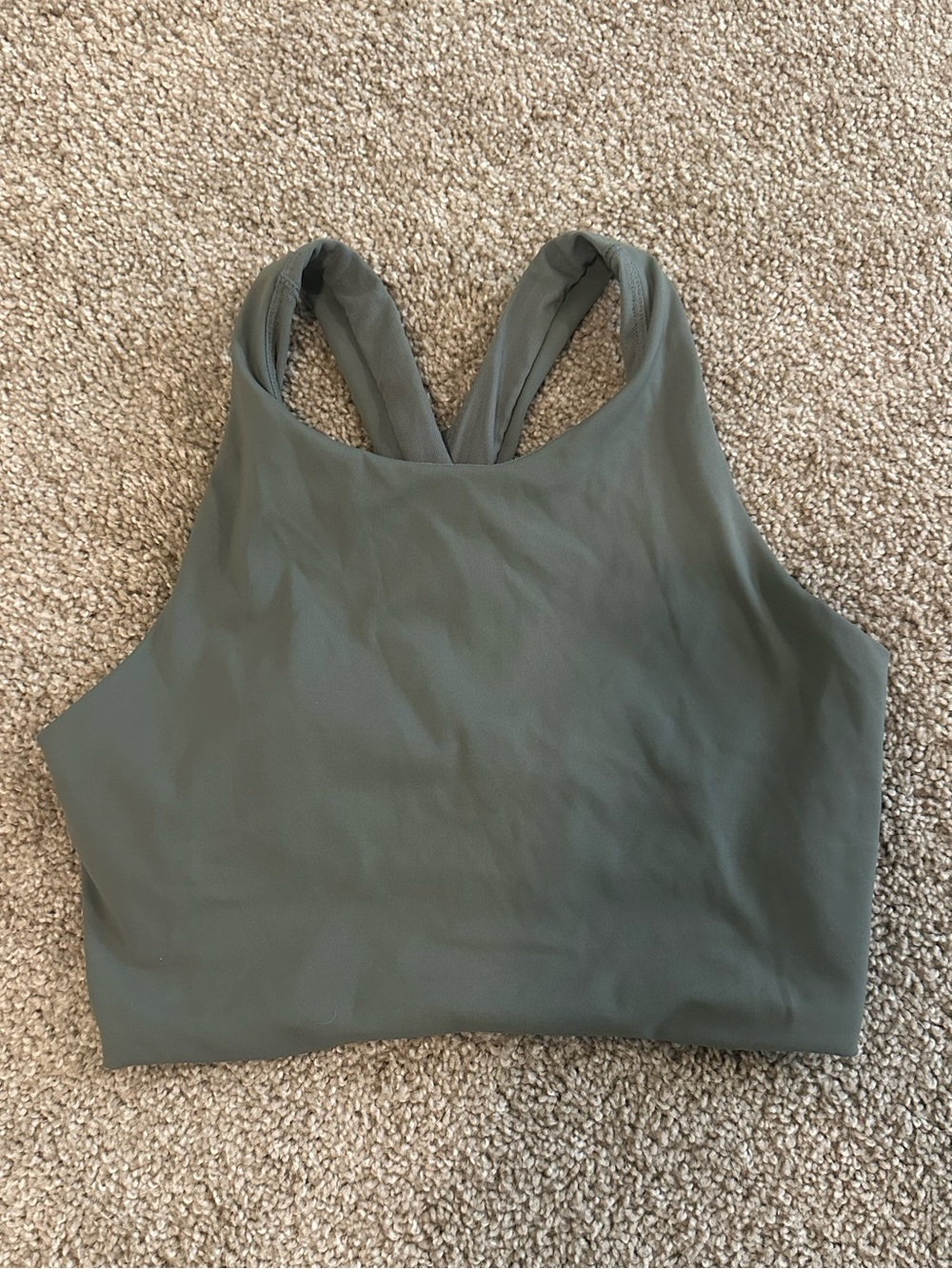 Arc'teryx Olive Green High Neck Racerback Sports Bra